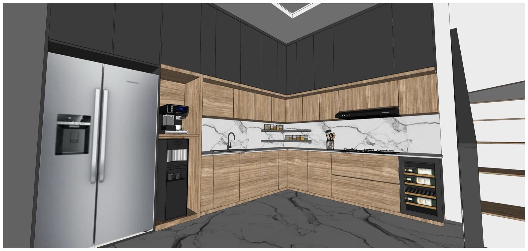 Render pantry bersama Cerita Kos.